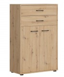 Black Red White SPACE OFFICE két ajtós, két fiókos alacsony szekrény (REG2D2S) - artisan tölgy