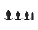 Black Velvets - akkus anál vibrátor szett - 3 részes (fekete)