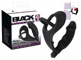 Black Velvets Black Velvet - péniszes análvibrátor pénisz- és heregyűrűvel (fekete)