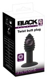 Black Velvets Black Velvet Twist - akkus, szilikon anál vibrátor (fekete)
