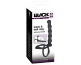 Black Velvets - here- és péniszgyűrű anál dildóval (fekete)