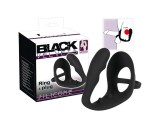 Black Velvets - pénisz- és heregyűrűs anál dildó (fekete)