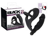 Black Velvets - pénisz- és heregyűrűs anál vibrátor (fekete)