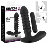 Black Velvets redős vibrátor - közepes (fekete)