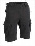 BLACK VINTAGE SHORTS PREWASH - MIL-TEC, előmosott, klasszikus, hagyományos, bermuda, rövidnadrág, fekete