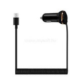 BlackBird Autós Szivargyújtó Töltő USB Type-C csatlakozóval, Fekete (BH1188_BLACK)