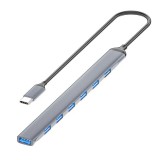 BlackBird BH1468 USB 3.0 Type-C, 7 x USB 3.0 Szürke extra slim USB Hub