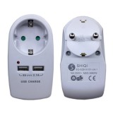 BlackBird BH1622 2xUSB-A Hálózati Dugalj - Fehér (BH1622)