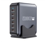 BLACKBIRD BH1668 hálózati töltő 6 Type-C aljzat (285W, GaN, PD gyorstöltő) FEKETE