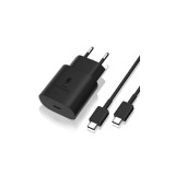 BlackBird Hálózati Töltő 25W PD USB-C + USB-C Adatkábel 1m Black BH1497