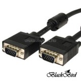 BlackBird Kábel VGA monitor ÖsszeKötő 10m, Male/Male, ÁrnyéKolt (BH1240)