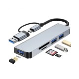 BlackBird USB 3.0 HUB 5 portos aluminium ház ezüst (BH1469) (BH1469)