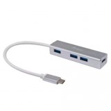 BLACKBIRD USB HUB 4xUSB 3.0 Type-C csatlakozóval, Fekete BH1201