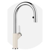 BLANCO CARENA-S VARIO Kihúzható Zuhanyfejes Csaptelep Törtfehér