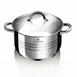 Blaumann Gourmet Line Rozsdamentes Fazék üvegfedővel /inox/, 22 x 16 cm, 5,8 literes