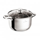 Blaumann Lábas üvegfedővel 20 cm 3,8 literes rozsdamentes Gourmet Line BL-3872