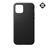 Blautel 4-OK Apple iPhone 12 Pro Max műanyag védő (valódi bőr hátlap, mikrofiber plüss karcolásmentesítő belső, prémium) fekete