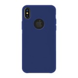 Blautel 4-OK SILK Apple iPhone XS Max 6.5 műanyag telefonvédő (gumírozott, logo kivágás) sötétkék