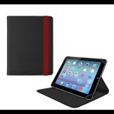 Blautel 4-OK tok álló, bőr hatású (FLIP, oldalra nyíló, asztali tartó funkció, gumi rögzítés, univerzális, 10.1" méret) FEKETE (FSUR1N)