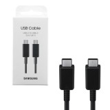 Bliszteres Samsung EP-DX510JBE fekete gyári Type-C - Type-C adatkábel 1.8m 5A