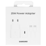 BLISZTERES Samsung EP-T2510XWEGEU gyári hálózati fehér gyorstöltő 25W Type-C - Type-C adatkábellel