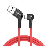 BlitzWolf USB-A - USB-C kábel 3A, 1,8m piros-fekete (BW-AC1 1.8M) (BW-AC1 1.8M) - Adatkábel