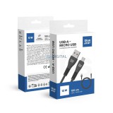 Blue Star DC99M USB-A - micro USB kábel 12W 2A 1m - fekete