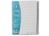 Bluering műanyag regiszter, 1-12, szürke