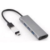 Bluestork HUB-MINI USB 2.0 Hub szürke (HUB-MINI)