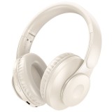 Bluetooth fejhallgató, vezeték nélküli, összecsukható, 46 óra üzemidő, tejfehér, Hoco W45