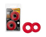 Blush Stay Hard Donuts - péniszgyűrű szett (piros)