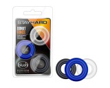 Blush Stay Hard - péniszgyűrű szett - 3db (színes)