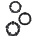 Blush Stay Hard - péniszgyűrű szett (fekete)