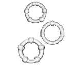 Blush Stay Hard - változatos péniszgyűrű szett - 3db (átlátszó)