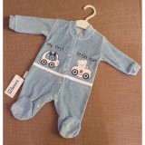 Bm Baba, kisfiú plüss rugdalózó - kék, autós (68/74)