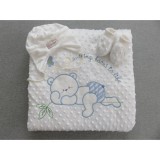 Bm Bebessi babatakaró szett babakocsiba - fehér-kék