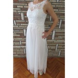 Bm Elegáns csipkés, tüll menyasszonyi ruha (36/38)