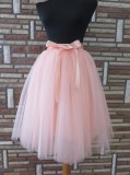 Bm Elegáns női tüll szoknya 65 cm - barack (egyméretes)