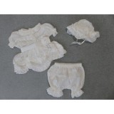 Bm Federica - törtfehér kislány keresztelő ruha szett - 3 részes (68)