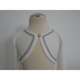 Bm Fehér-ezüst alkalmi kislány boleró (158/164)