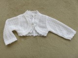 Bm Fehér horgolt kislány boleró (92) - TÖBB MÉRETBEN