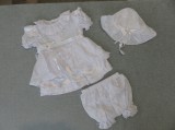 Bm Fehér kislány keresztelő ruha szett - 3 részes (74)