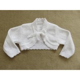 Bm Fehér kötött kislány boleró (86) - TÖBB MÉRETBEN
