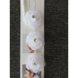 Bm Fehér, virágos esküvői, menyasszonyi hajdísz/hajdrót