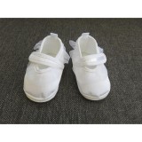 Bm Hófehér szatén kislány cipő - fodros (17) - TÖBB MÉRETBEN