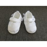 Bm Hófehér szatén kislány cipő - fodros (17) - TÖBB MÉRETBEN