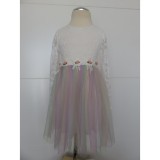 Bm Laura - szivárványos hímzett-tüll kislány alkalmi ruha virágdísszel (146/152) - TÖBB MÉRETBEN