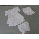 Bm Manuela - fehér kislány keresztelő ruha szett - 3 részes (74)