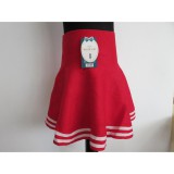 Bm Piros kislány szoknya - fehér csíkos (98)