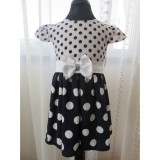 Bm Silena - könnyű, alkalmi kislány ruha - fehér-sötétkék pöttyös (92) - TÖBB MÉRETBEN